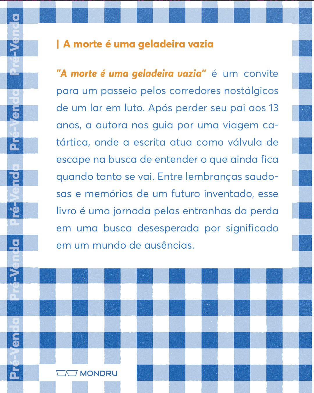 PRE-VENDA - EDITORA - A morte é uma geladeira vaziaPrancheta 2