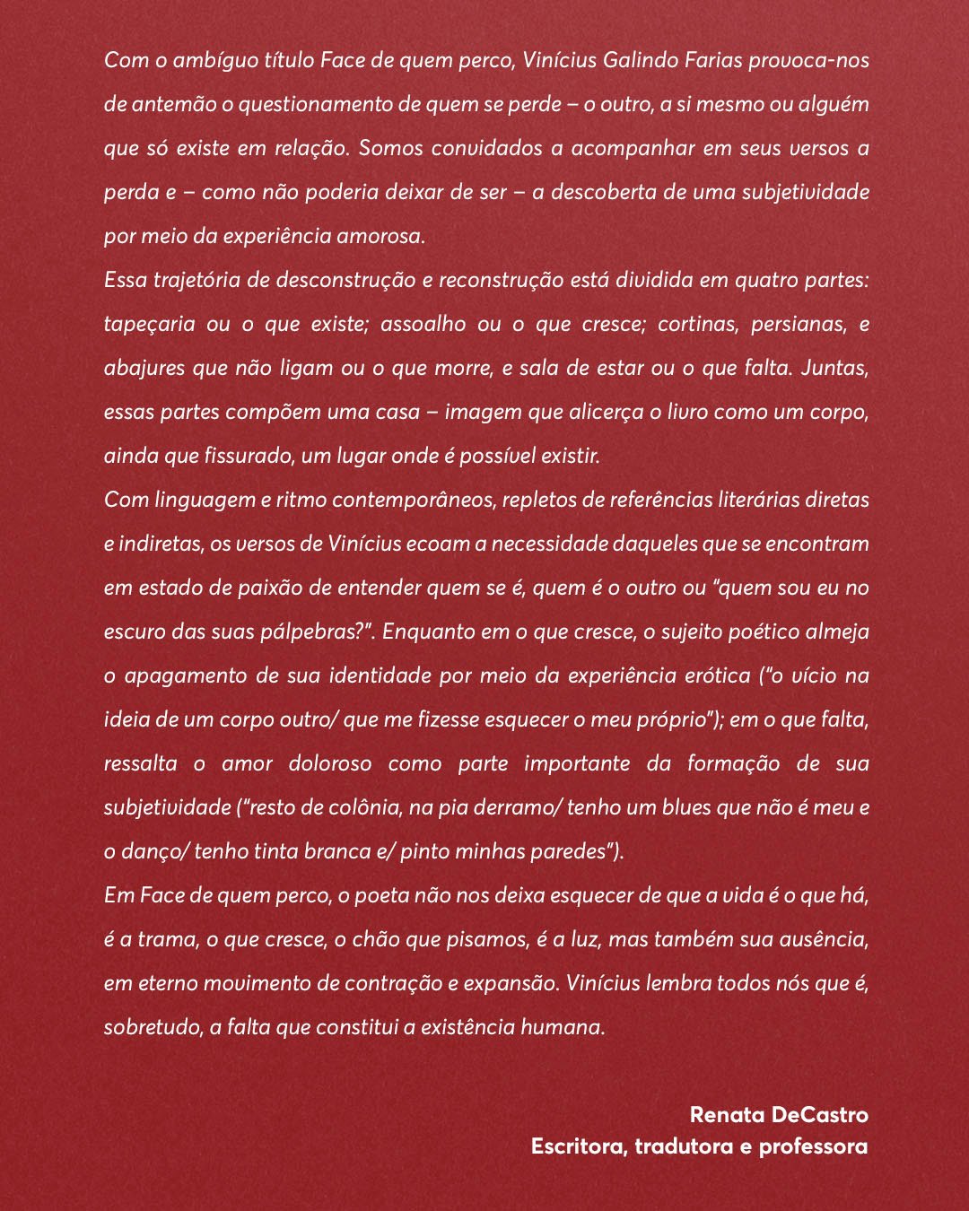 PRE-VENDA - EDITORA - Face de quem percoPrancheta 4